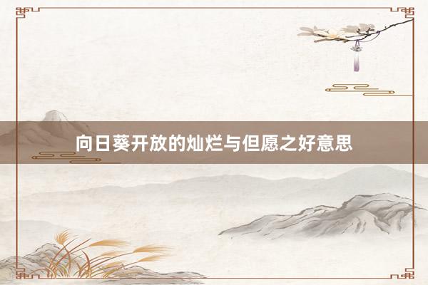 向日葵开放的灿烂与但愿之好意思